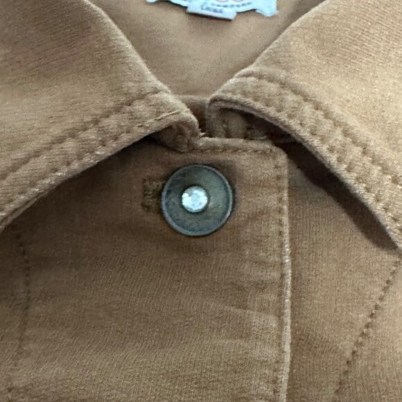 Denim & Co. Womens Brown Bling Buttons Chore 4 Pocket Coat Jacket SZ 2X HTF - Picture 5 of 10